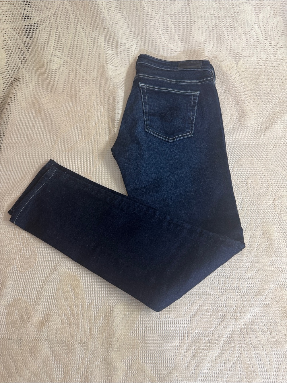 AG Adriano Goldschmied Women's Dark Blue Cigarette Roll-Up Jeans.Size 26